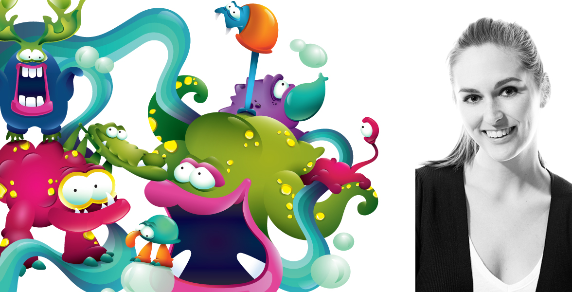 Photo of Laurin Henry Ewing and her designs.